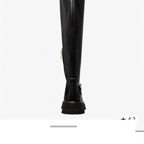 Michael Kors Over The Knee Boots Lug Sole Gold Buckle w/ Zip Women Size 7.5 NWT - Picture 5 of 10